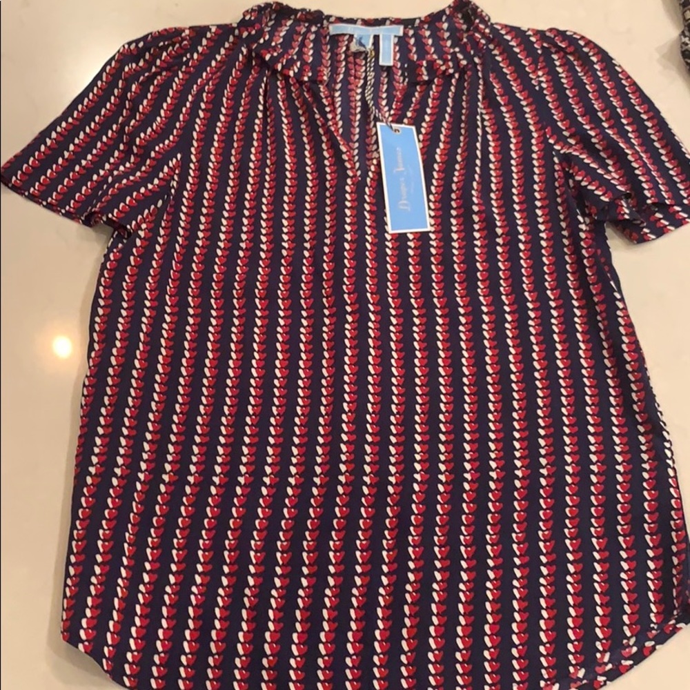 Draper James, heart peasant top, size 0